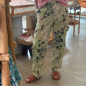Free People Movement green pink floral fatigue cargo Pants Small